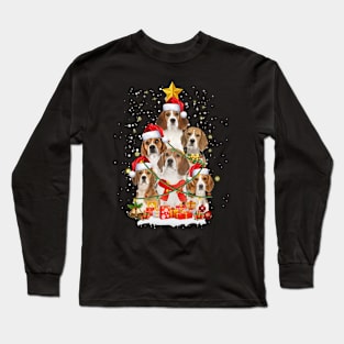 Funny Basset Hound Christmas Tree Gift Xmas for Men Women Long Sleeve T-Shirt